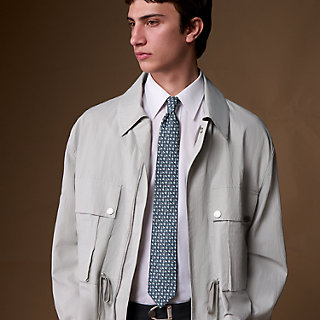 HERMES ホースシュー×チェック ネクタイ シルク カシミヤ ベージュ×黒 HERMES エルメス ネクタイ TIE メンズ フランス製 シルク H柄